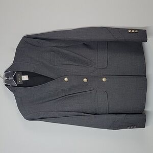Delta Airline OEKO-TEX Gray 3 button blazer womens size 8